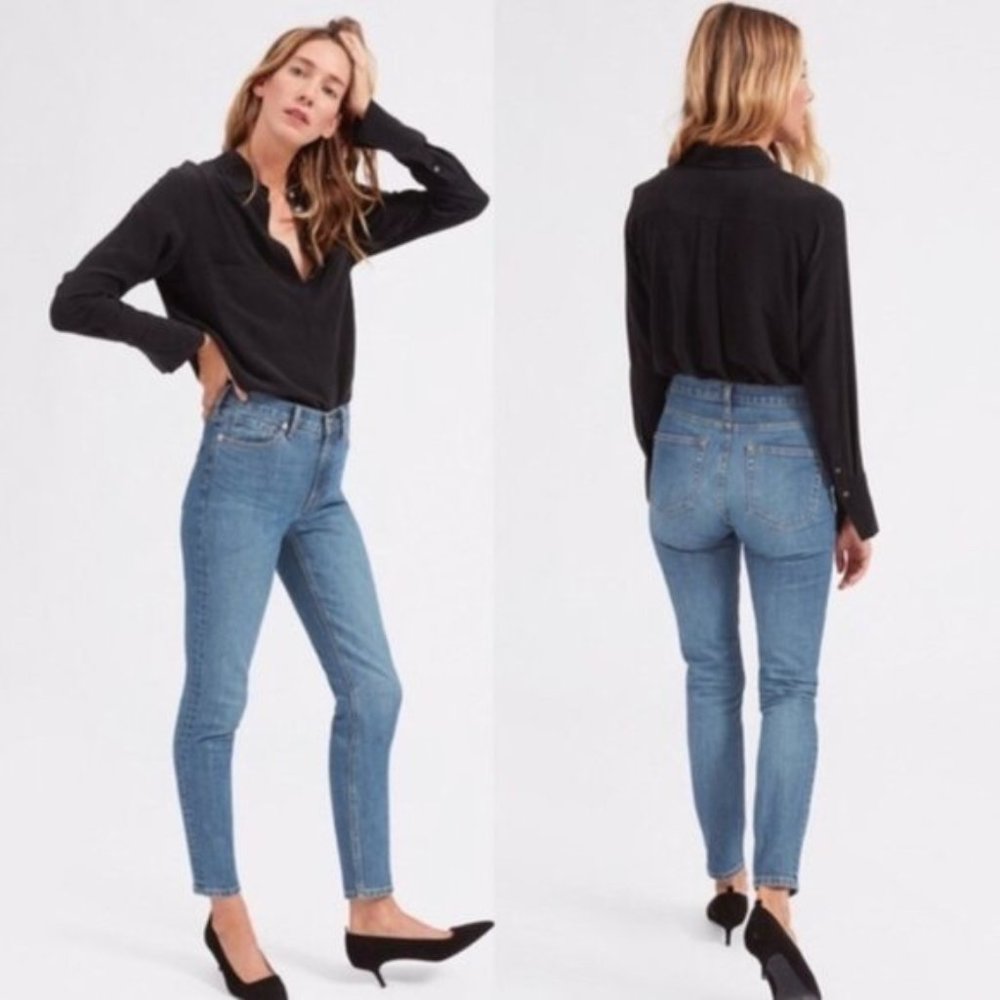 Everlane High Rise Skinny Ankle Jean Light Wash